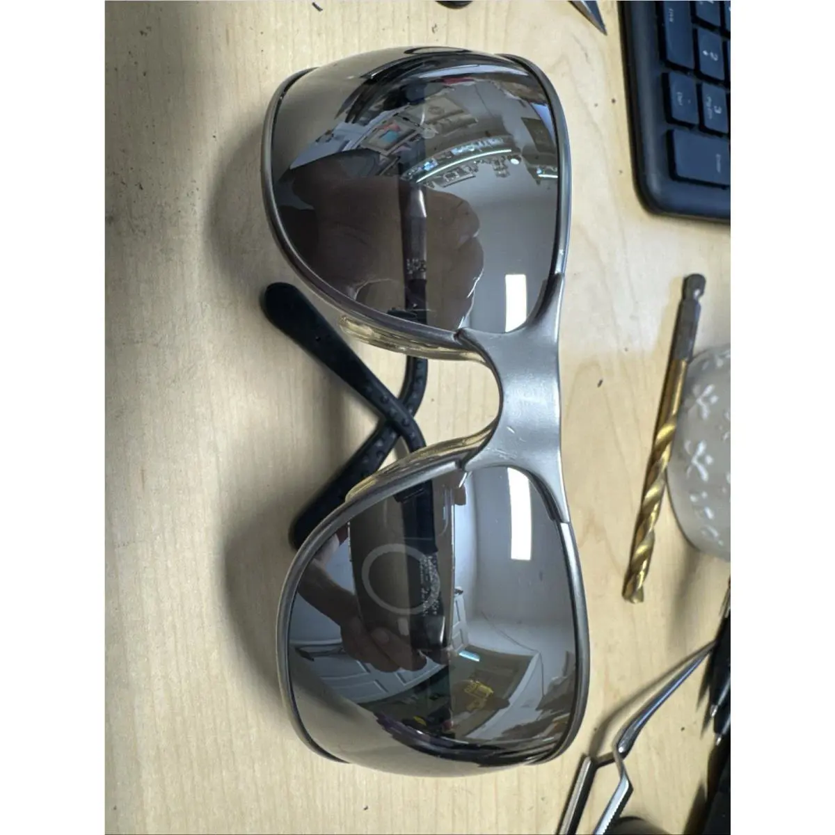 Harley Davidson HD503 Safety Eyewear Sunglasses Silver Metal Mirror Hardcoat Ne