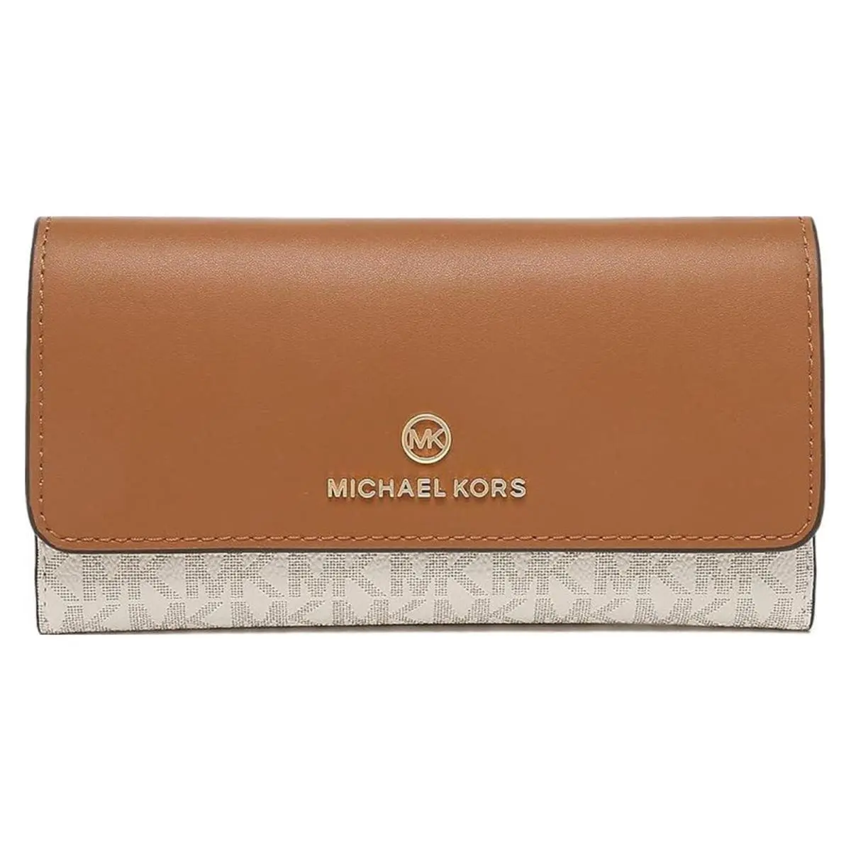 Michael Kors Jet Set Charm Large Trifold Wallet Vanilla/acorn One Size 32F1GT9E3