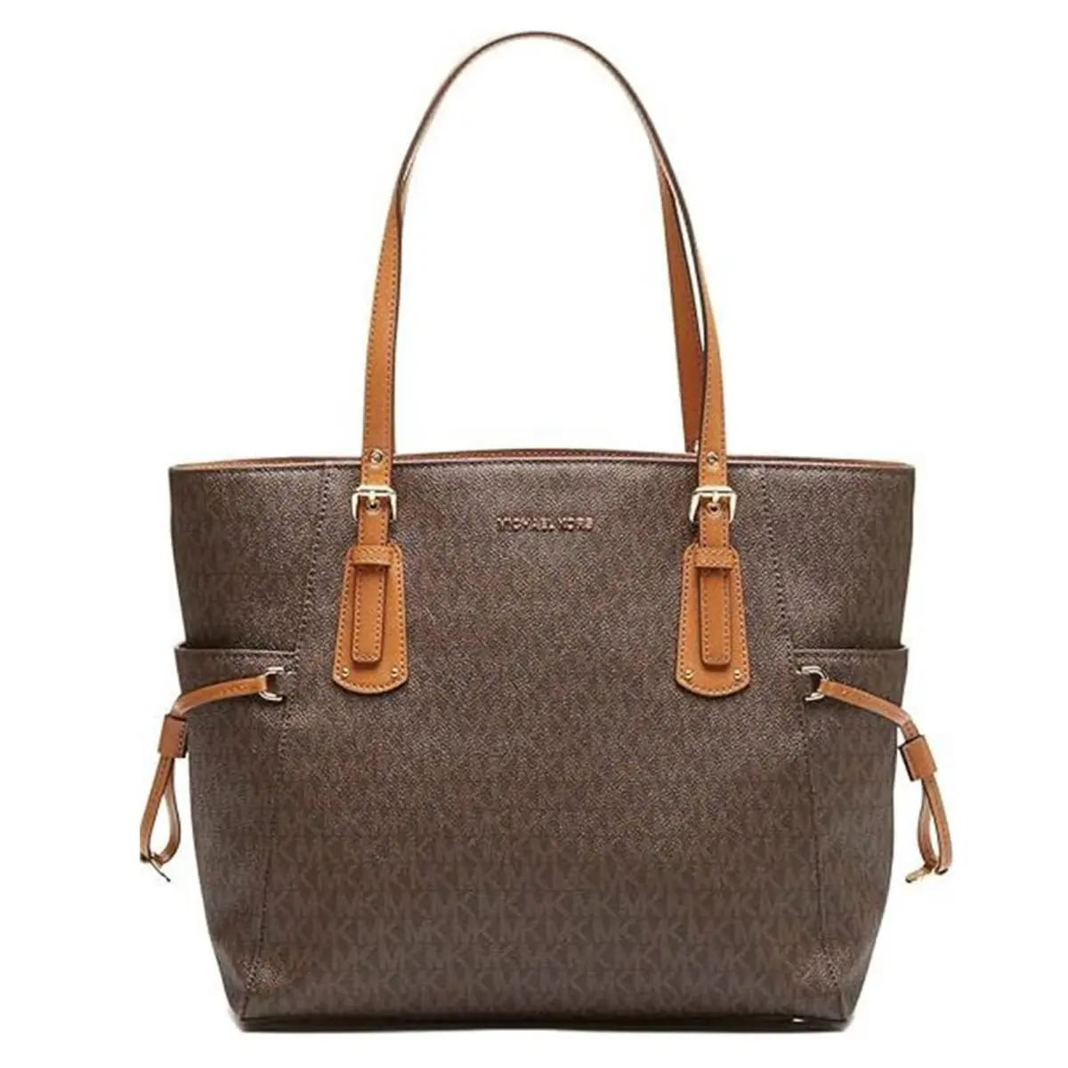 Kors Voyager Logo Faux-leather Tote Brown 30T8GV6T4B-200
