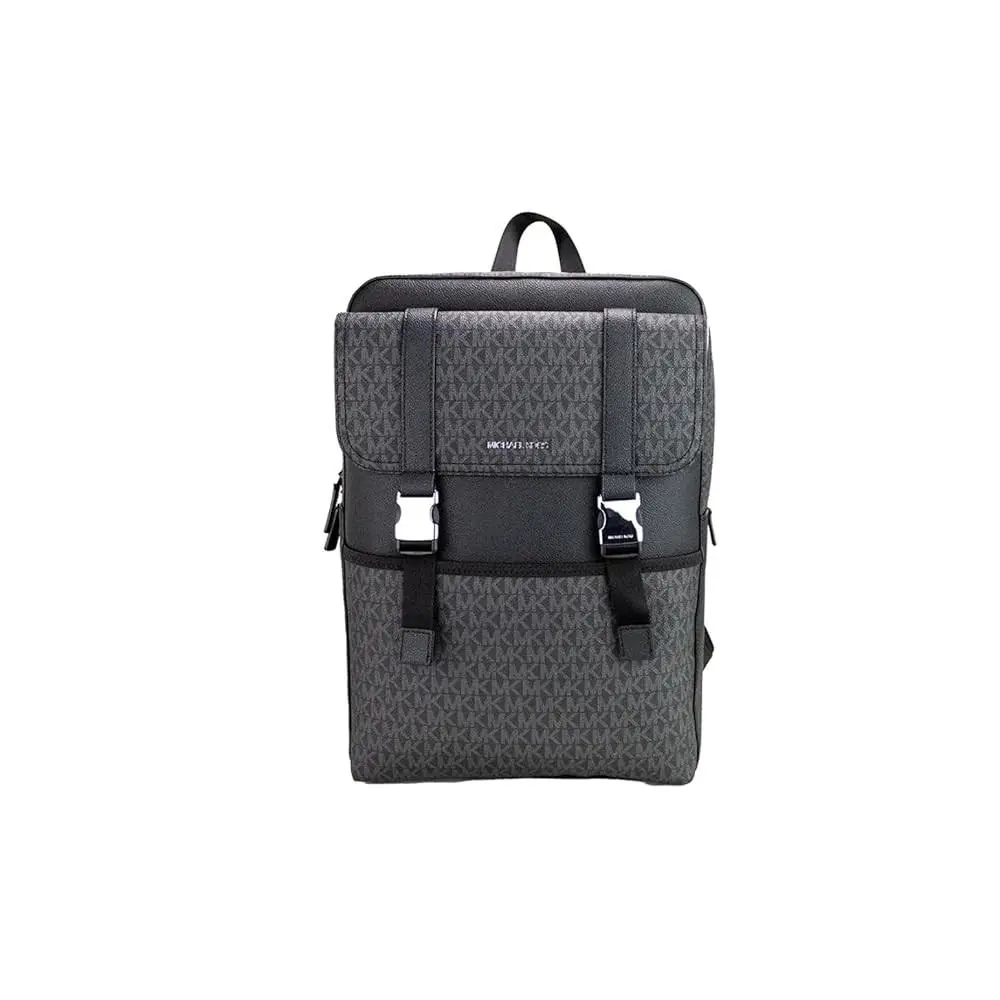 Michael Kors Cooper Sport Logo Large Square Backpack Black 37S3LCOB6B-001 - Exterior: Black, Handle/Strap: Black, Hardware: Gunmetal