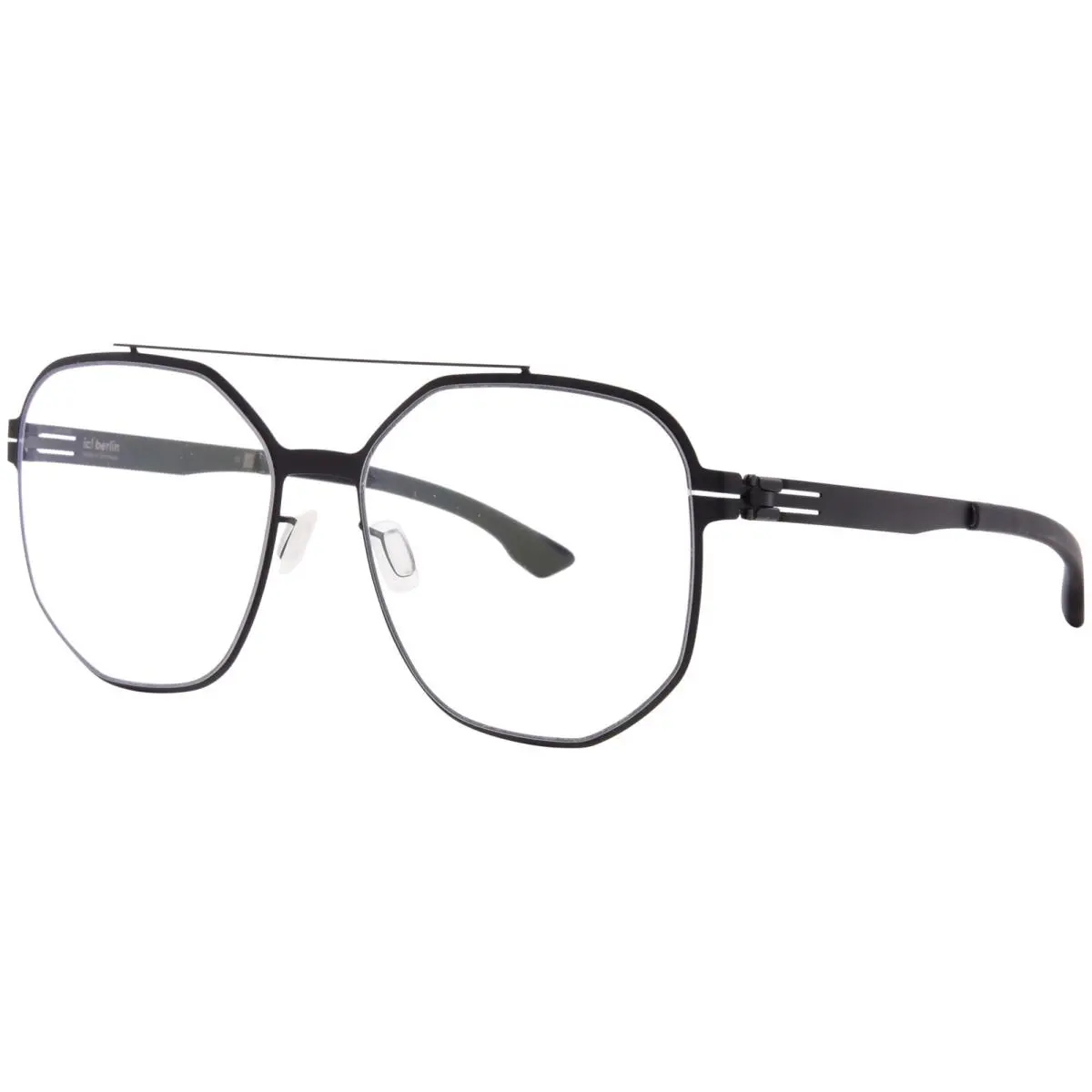 Ic Berlin Bradly-h Eyeglasses Frame Men`s Black Full Rim Square Shape 56mm - Frame: Black