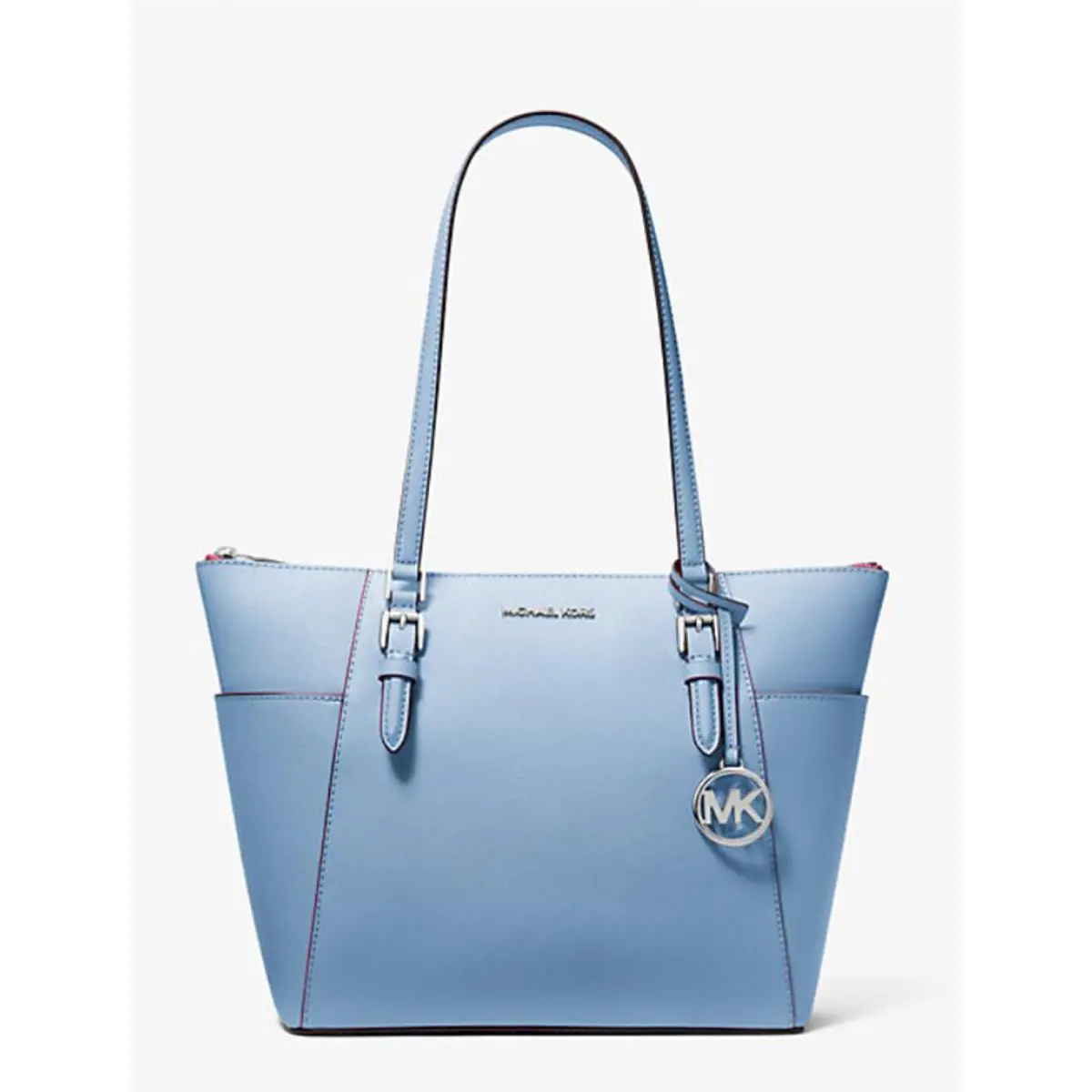 Michael Kors Charlotte Large Saffiano Leather Top-zip Tote Bag Lightsky 35F0SC