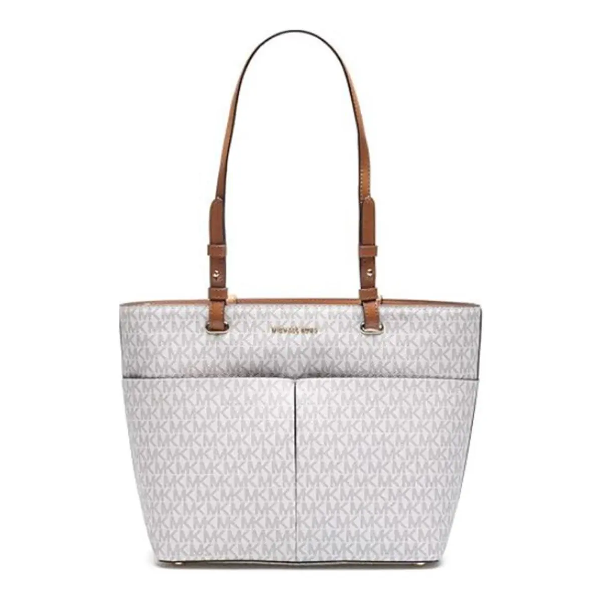 Kors Bedford Medium Top Zip Pocket Tote Vanilla/acorn One Size 3