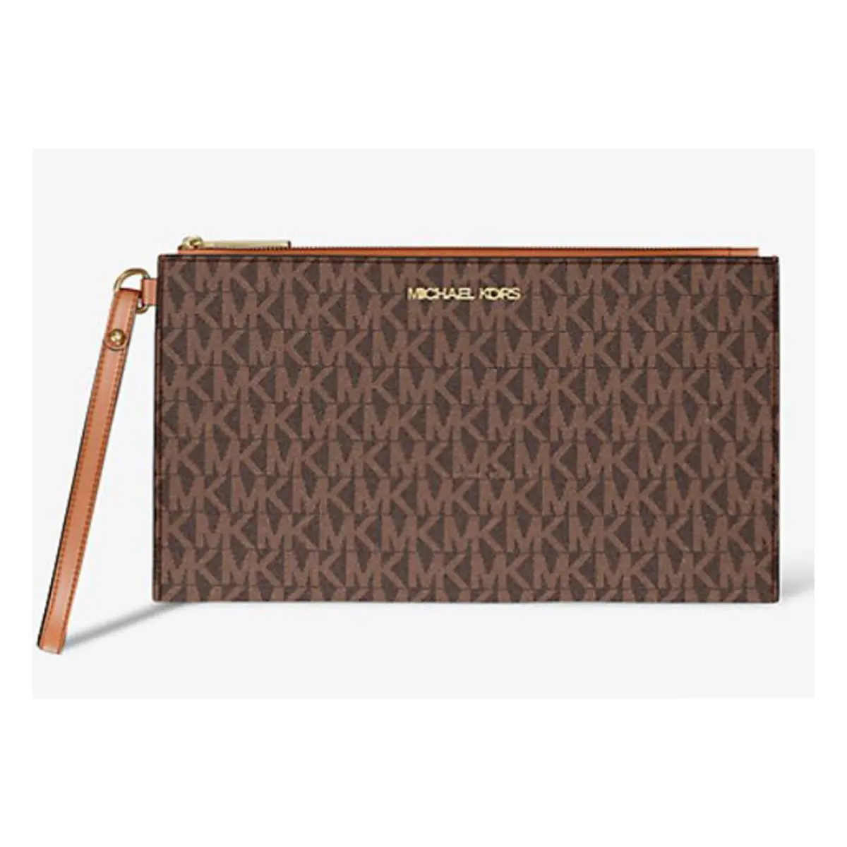 Michael Kors Jet Set Large Signature Logo Wristlet Brown 35T4GTVW3B-847