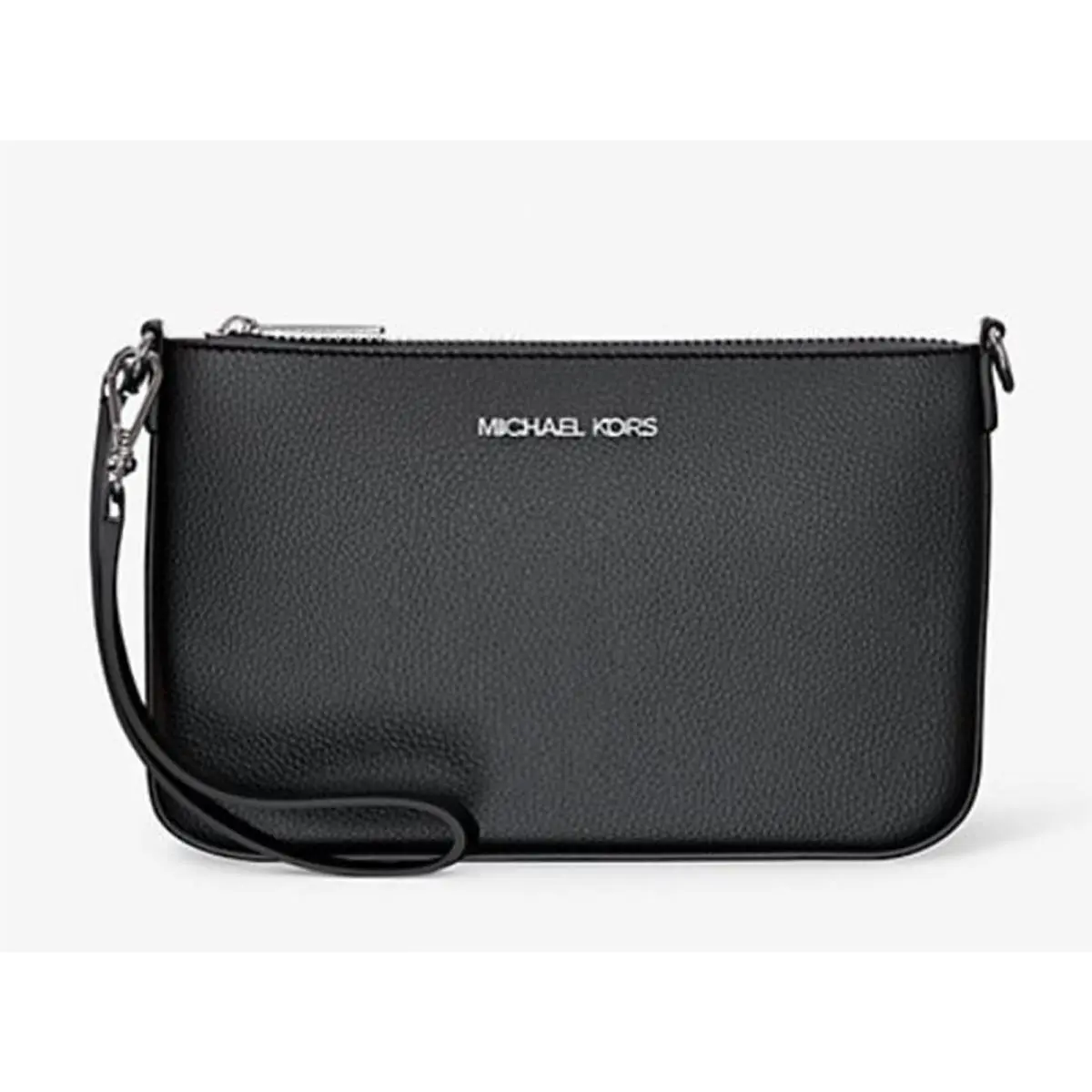 Michael Kors Jet Set Small Pebbled Leather Convertible Wristlet Black 35S5STVW
