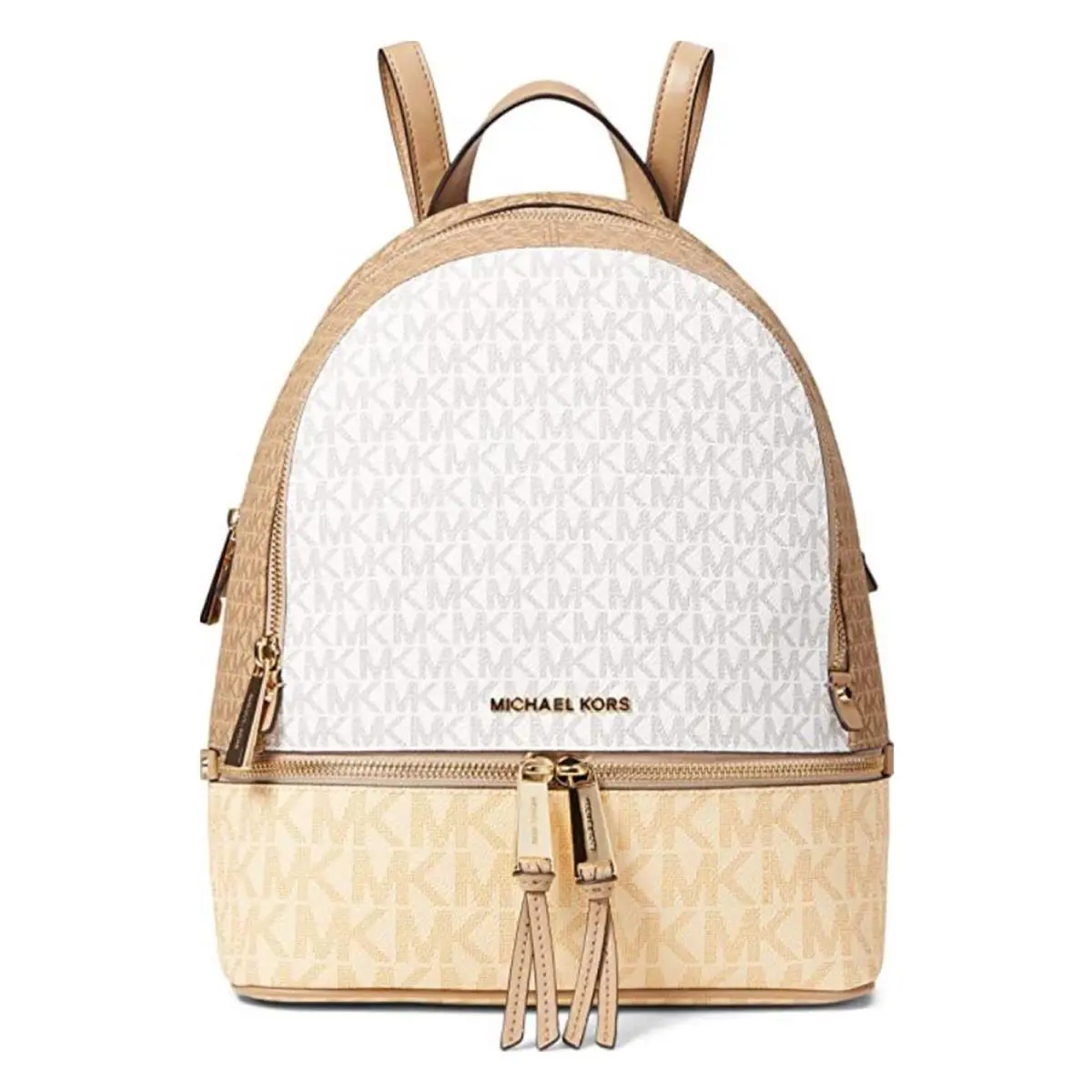 Michael Kors Rhea Zip Medium Backpack Buttermilk Multi One Size 30S0GEZB2V-798
