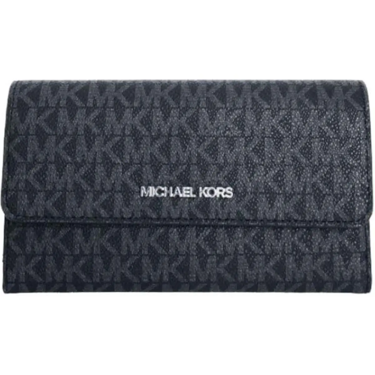 Michael Kors Jet Set Travel Large Trifold Leather Wallet Black Pvc 2018 35F8ST