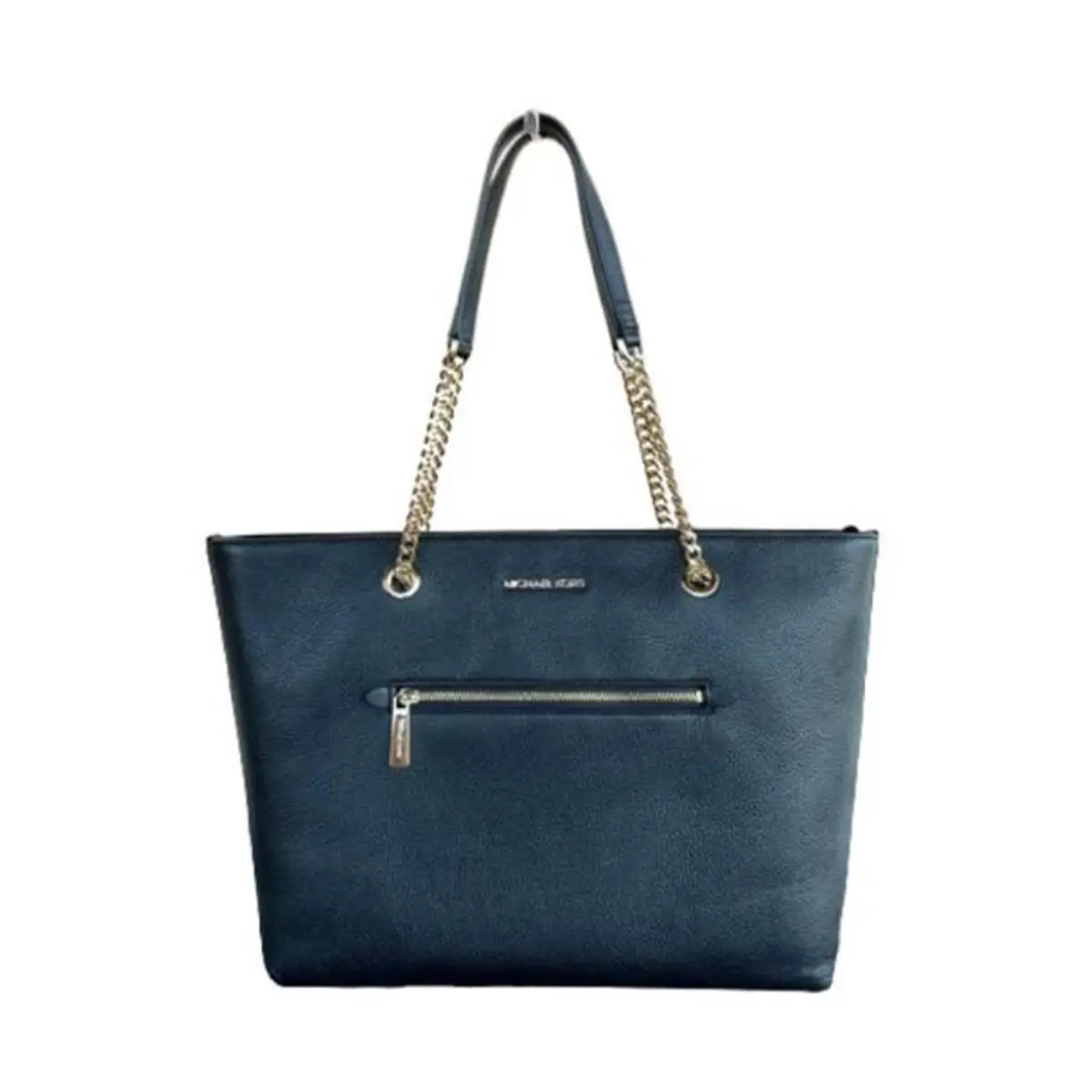 Michael Kors Jet Set Item Medium Front Pocket Chain Tote Bag Purse Black 35F2G