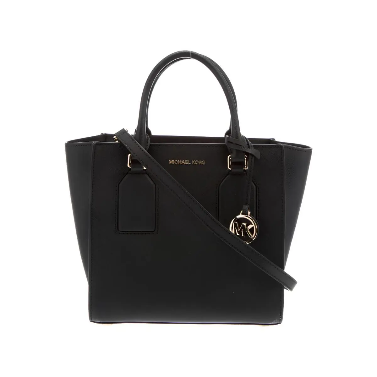 Michael Kors Selby Medium Satchel Black Leather Crossbody Shoulder Bag Purse