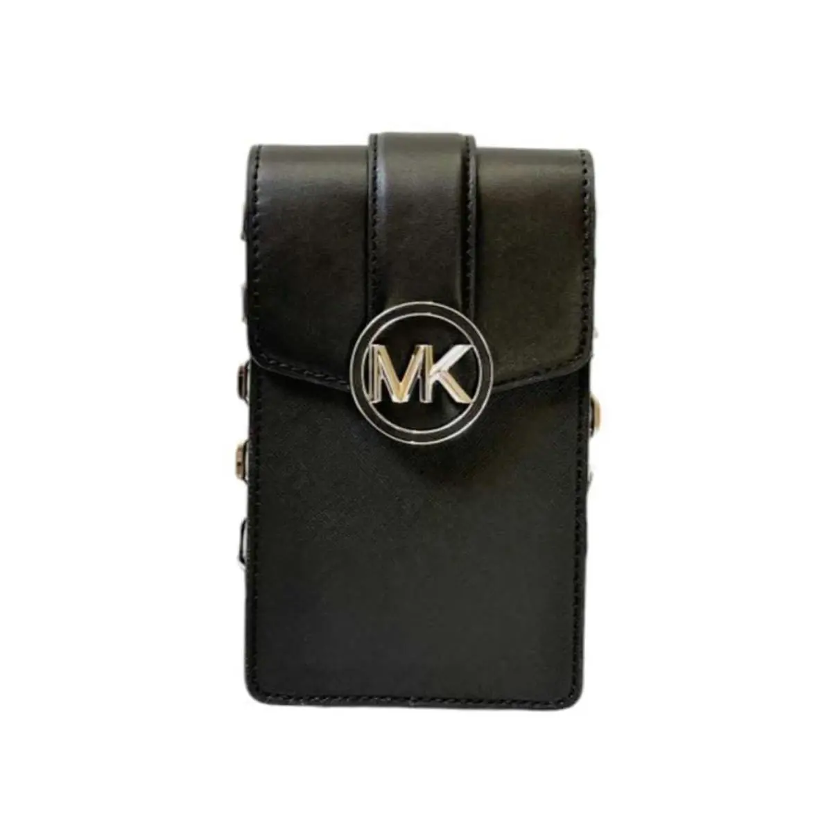 Michael Kors Carmen Small Logo Smartphone Crossbody Bag Black/silver 35H3SNMC5L - Exterior: Black, Hardware: Gold