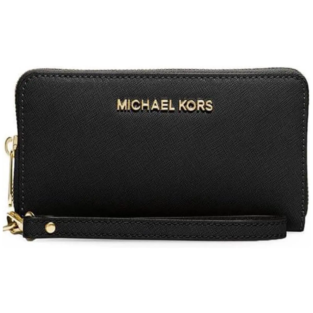 Michael Kors Jet Set Travel Phone Case Black 32H4GTVE9L-001 - Exterior: Black, Hardware: Gold