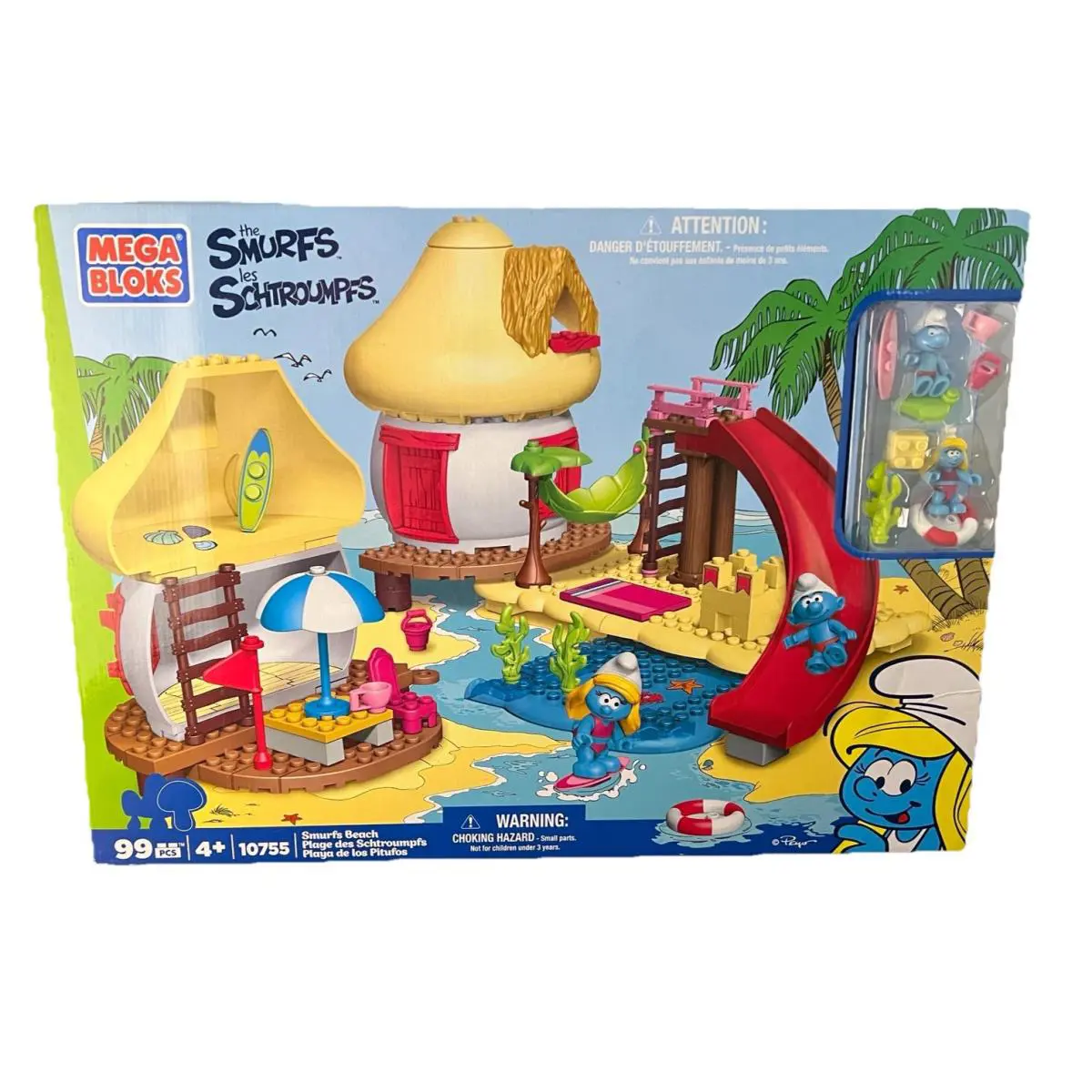 Mega Bloks The Smurfs 10755 Smurf`s Beach 99 Pcs