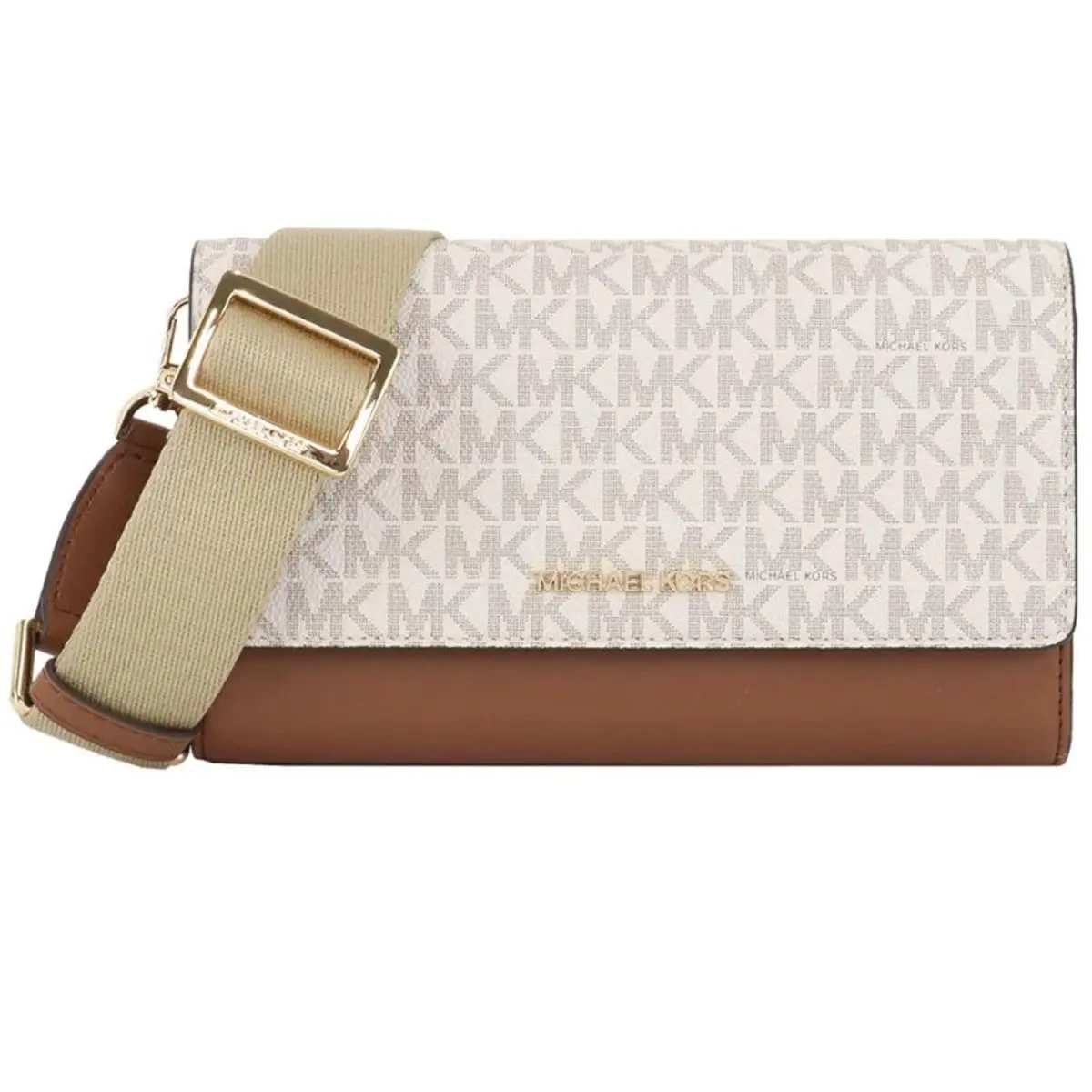 Michael Kors Jet Set Travel Multifunction Phone Crossbody Bag Vanilla. 35S2GTTC