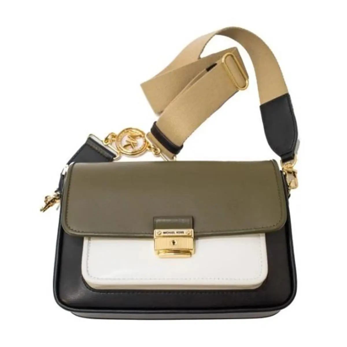 Michael Kors Multic Ladies Bradshaw Medium Messenger Bag Olive Multi 30T1G2BM2L