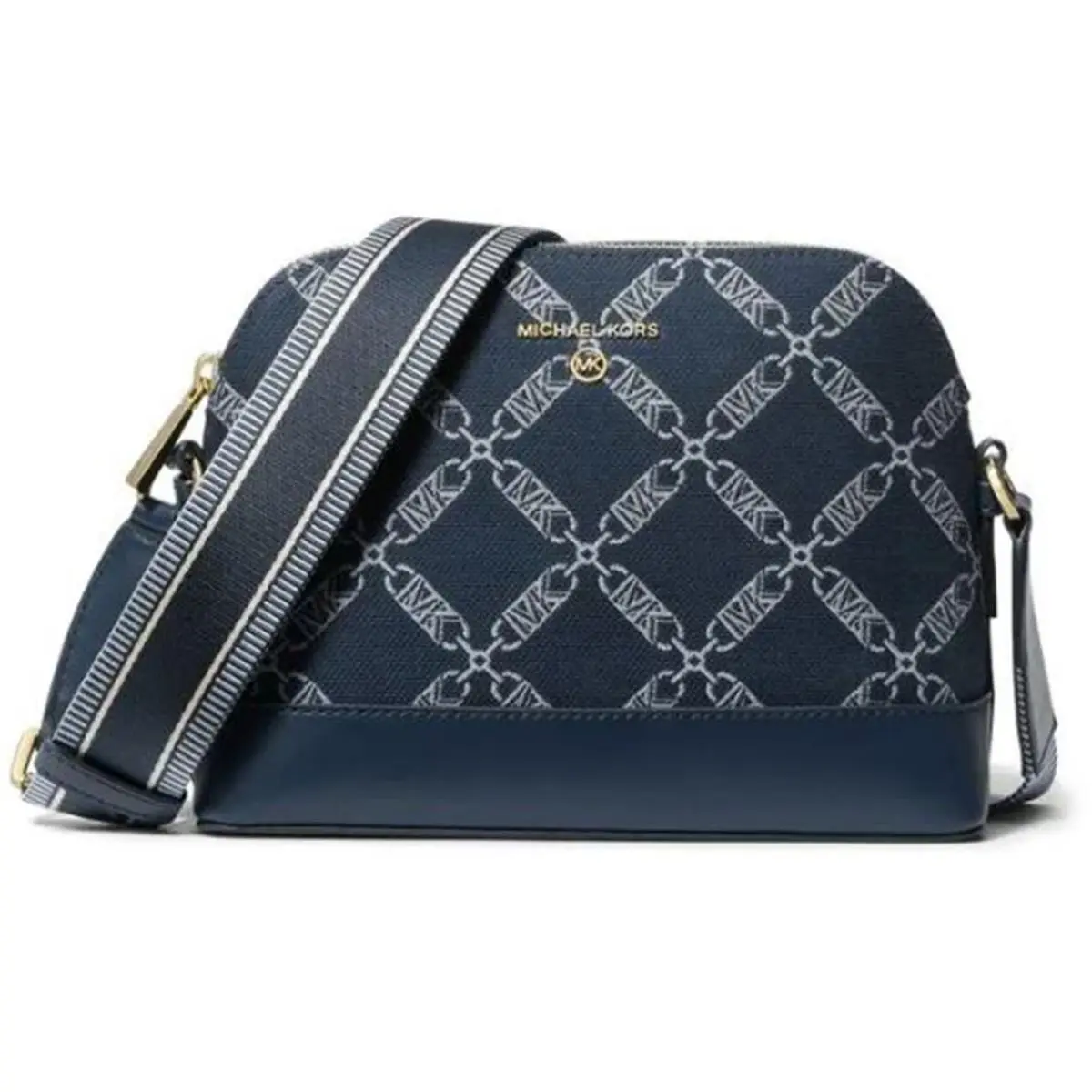 Michael Kors Jet Set Charm Large Dome Crossbody with Web Strap Navy Multi One Si