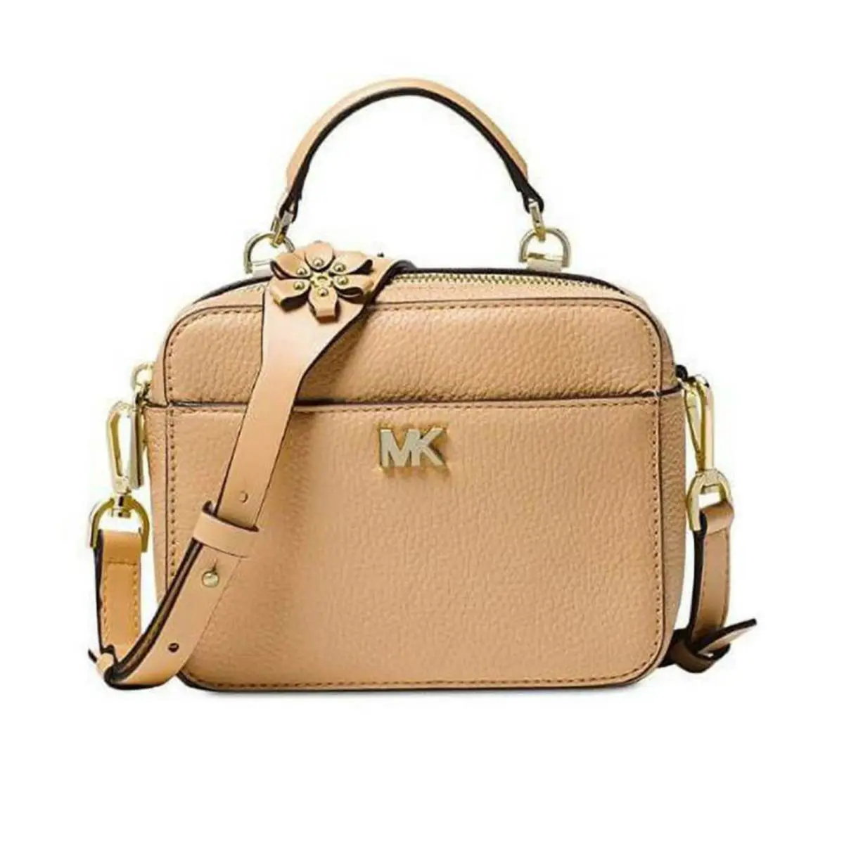 Kors Mini Floral Leather Crossbody - Pale Gold/butternut 32T8TF5