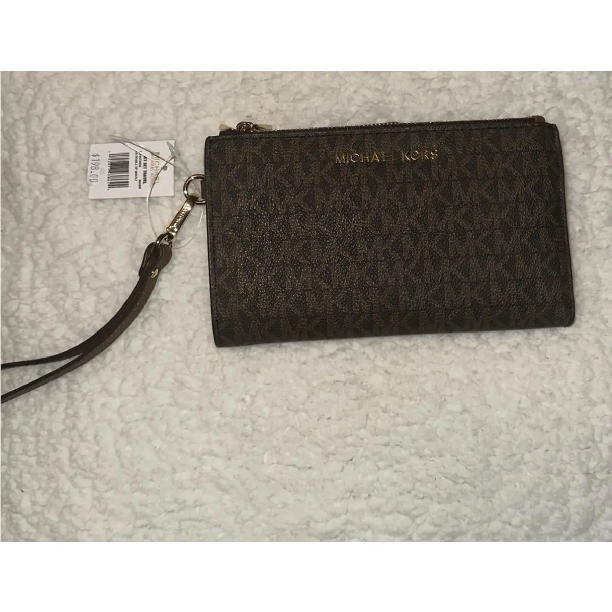Michael Kors Large Double Zip Jet Set Wristlet Wallet in Brown