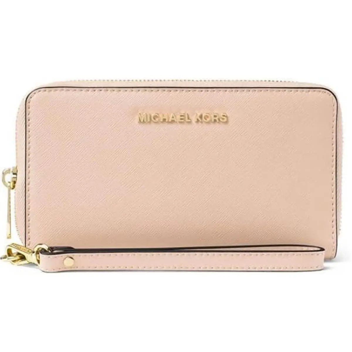 Michael Kors Jet Set Travel Large Flat Multifunction Wallet in Soft Pink