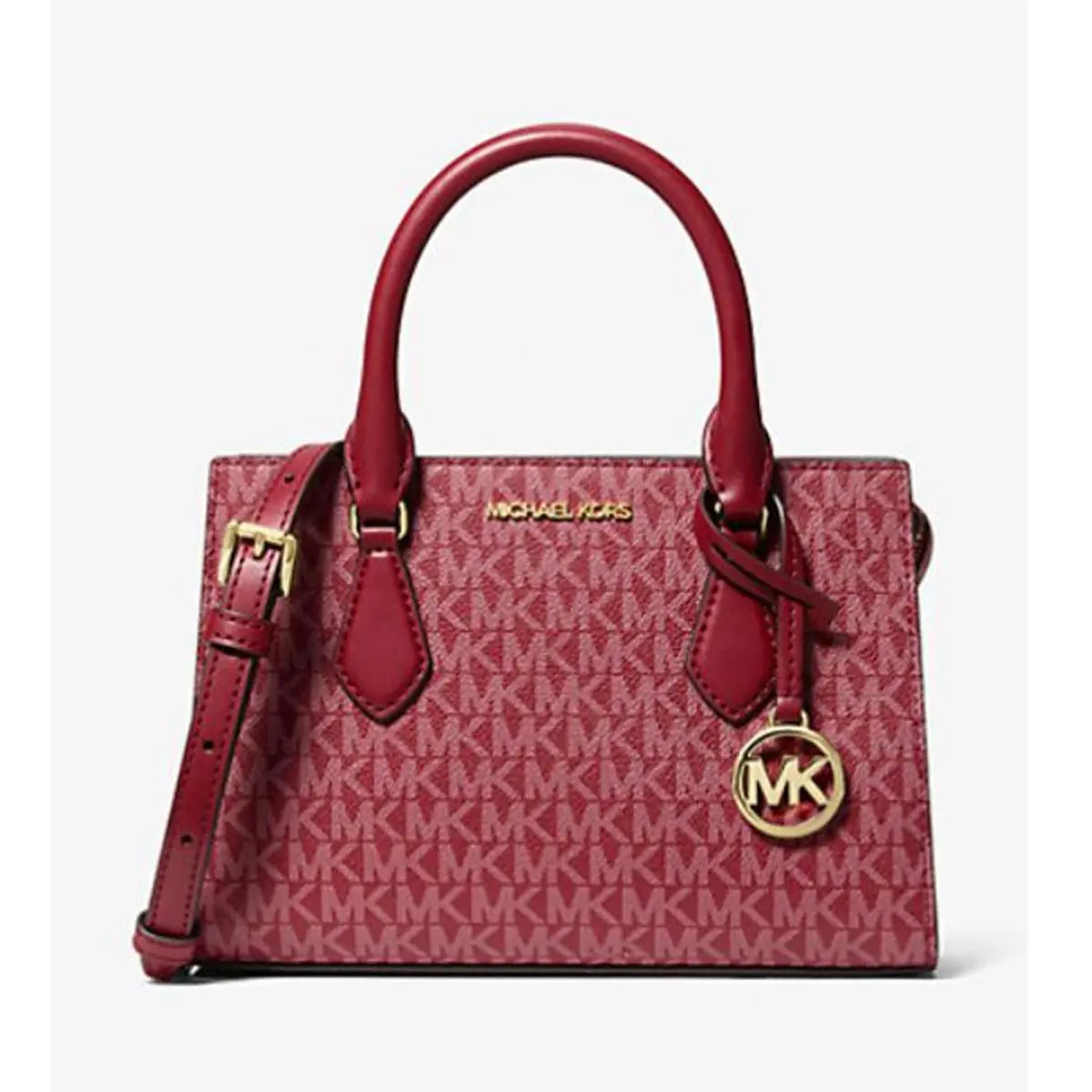 Michael Kors Outlet Sheila Small Signature Logo Satchel Cherry 35F5G6HS1V-Cher