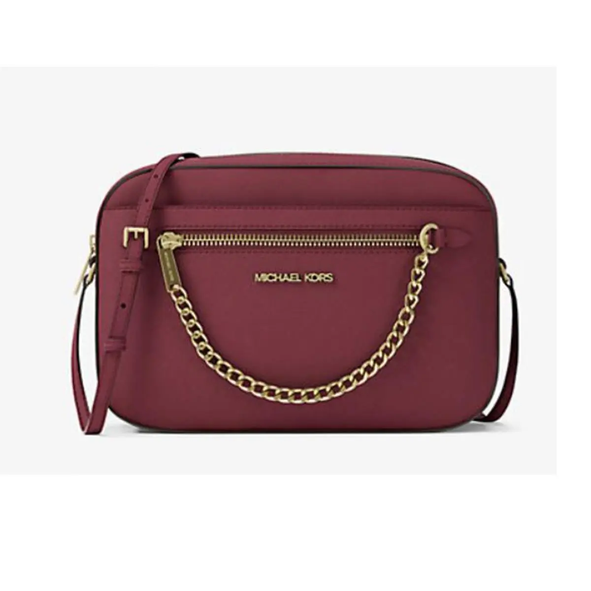 Michael Kors Jet Set Large Saffiano Leather Crossbody Bag Cherry 35S1GTTC7L-Ch