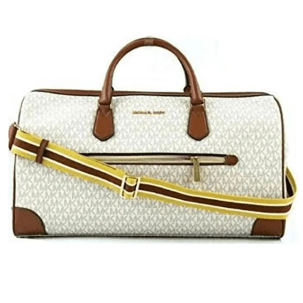 Michael Kors Travel Large Duffle Bag in Pvc Signature Vanila …