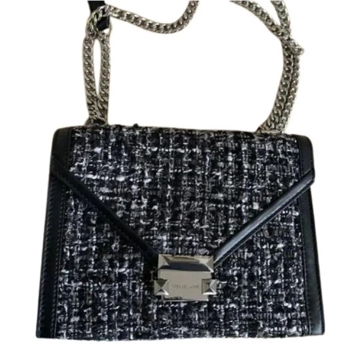 Michael Kors Whitney Large Tweed Shoulder Bag Black 35F4SWHL6C