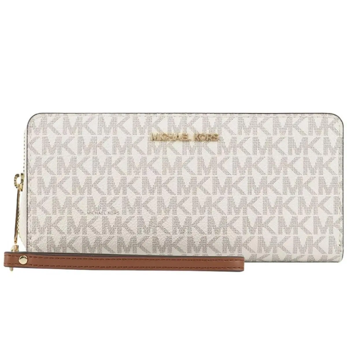 Michael Kors Jet Set Travel Monogram Zip Around Travel Wallet Wristlet 35F8GTVT3