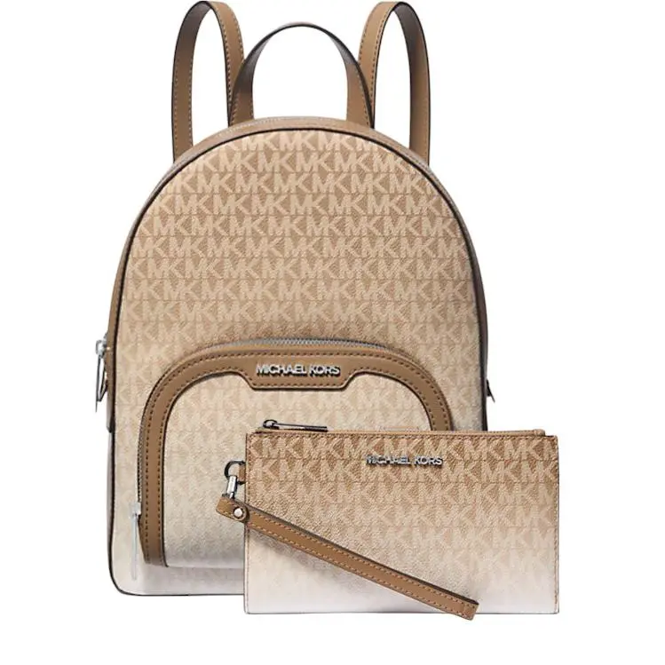 Michael Kors Jaycee Medium Ombré Logo Backpack + Large Ombré Wristlet
