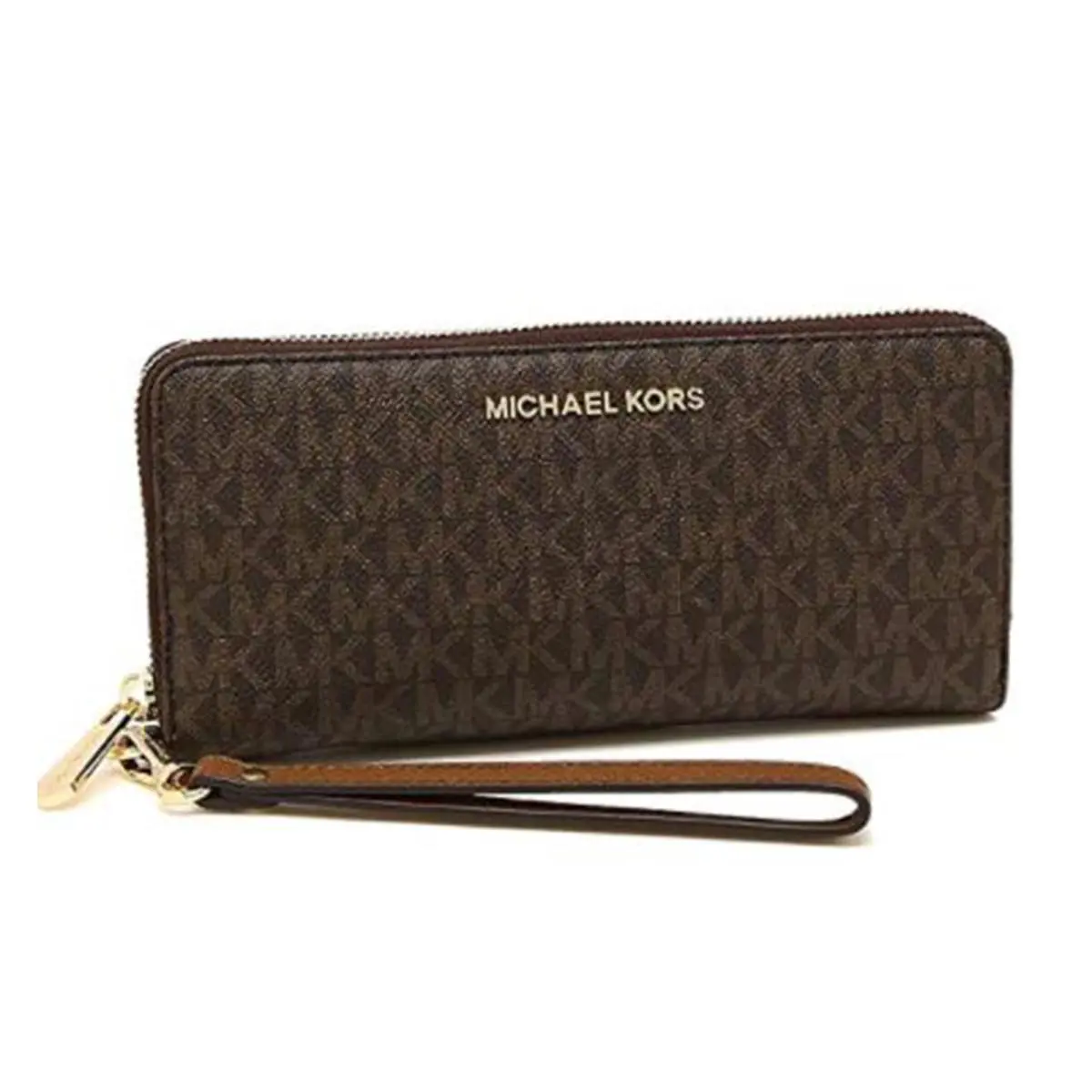 Michael Kors Jet Set Travel Monogram Zip Around Travel Wallet Wristlet 35F8GTVT3