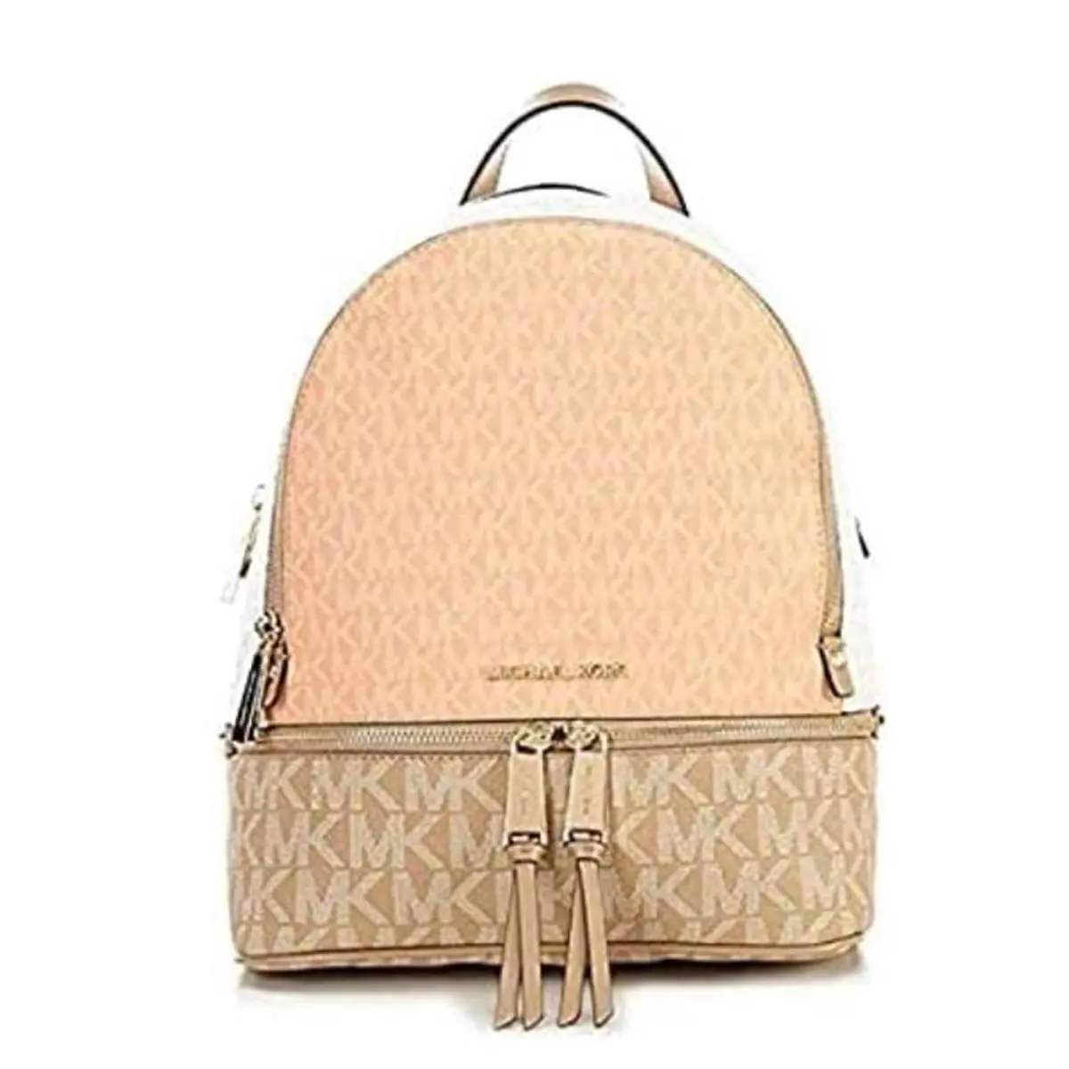 Michael Kors Ladies Colorblock Rhea Medium Signature Cntloupe Mlt 30S0GEZB2V-8 - Exterior: Cantaloupe Mlt, Hardware: Gold