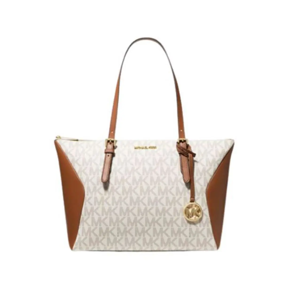 Michael Kors Coraline Large Logo and Leather Tote Bag Vanilla 38S1C2CT3B-149