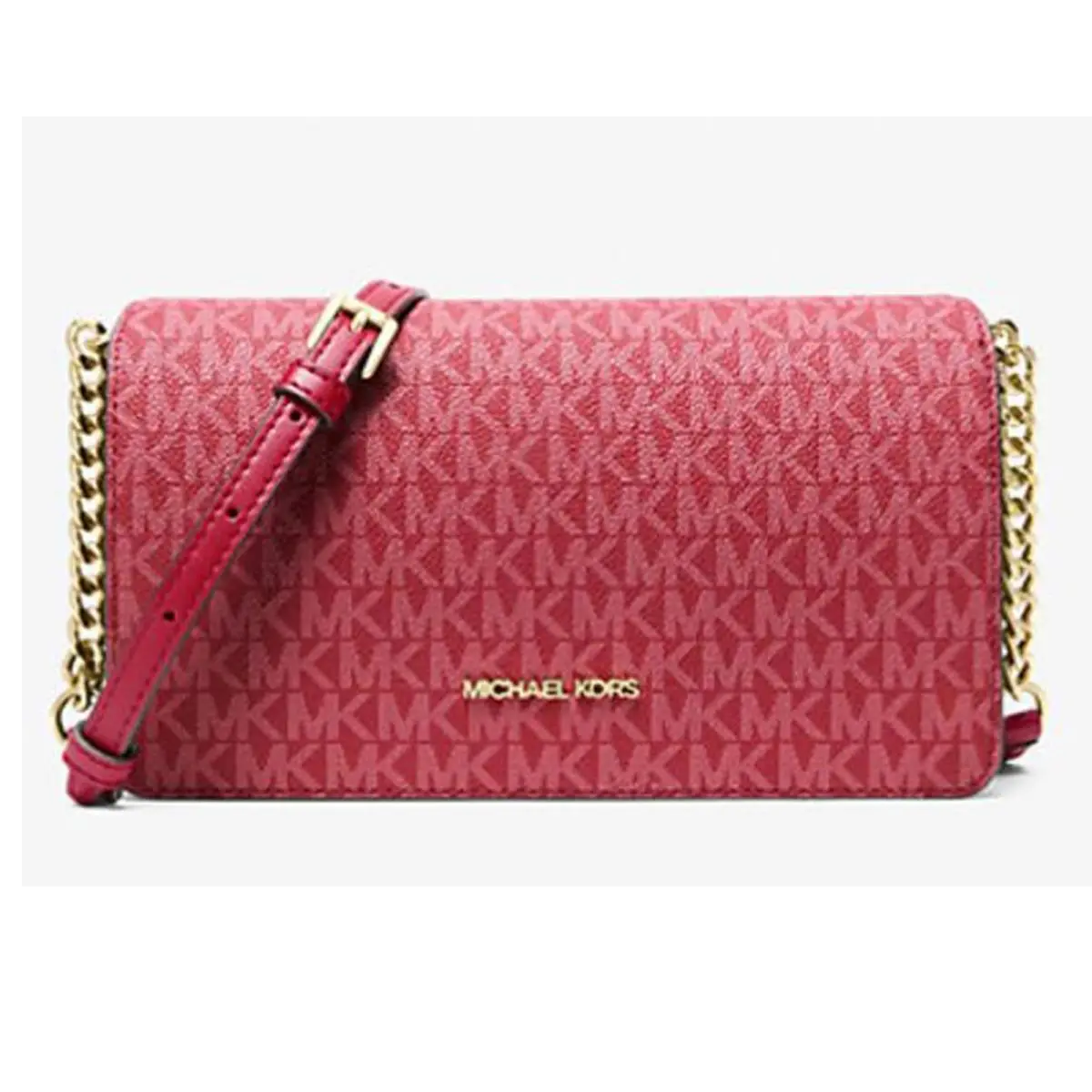 Michael Kors Jet Set Signature Logo Crossbody Bag DK Raspberry 35F5STVC8V-984