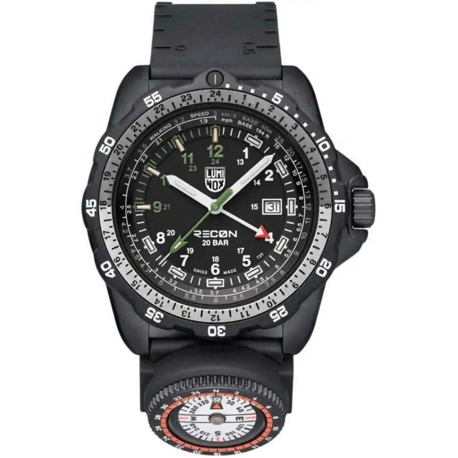 Luminox Recon Nav Spec Gmt 46mm Black Dial Rubber Men`s Watch XL.8837.2