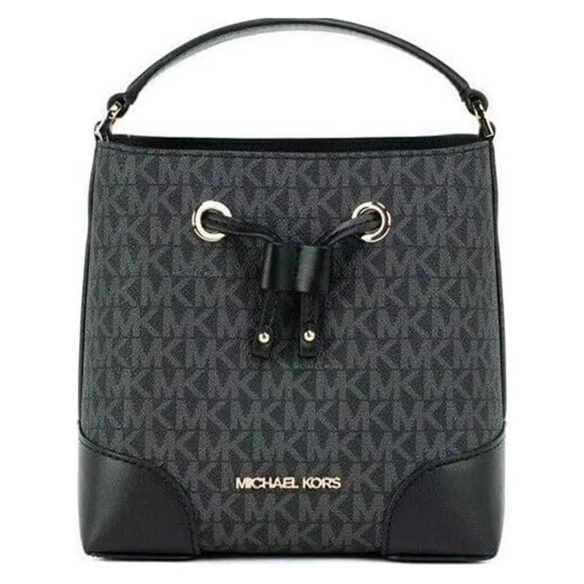 Michael Kors XS Suri Mini Bucket Drawstring Shoulder Bag Black Pvc 35F2GM9M1B