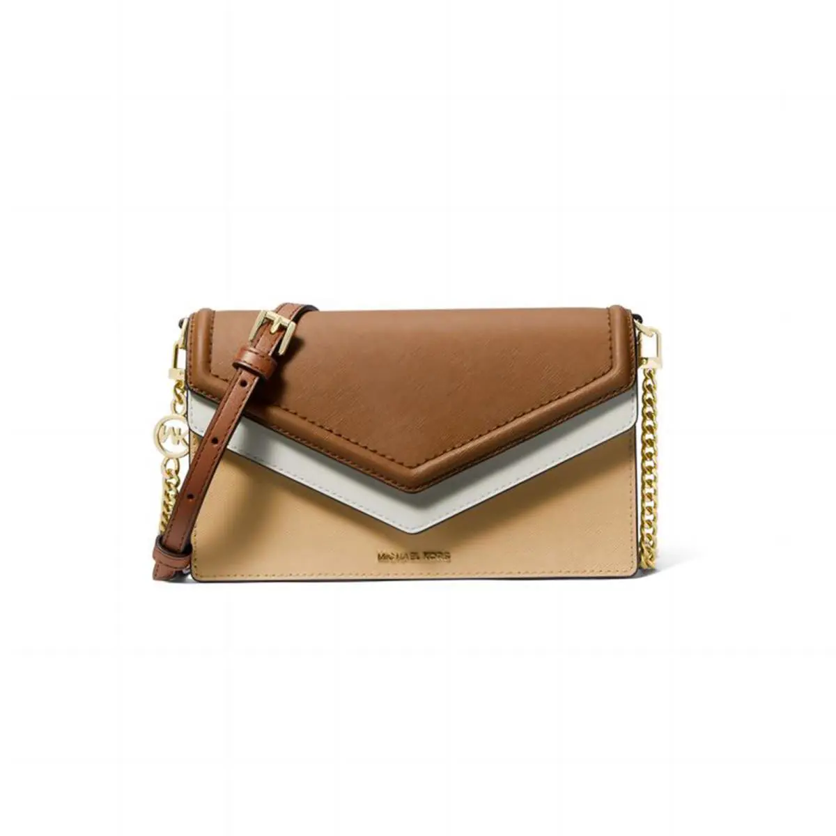 Michael Kors Jet Set Large Double Flap Envelope Crossbody Camel Multi One Size 3