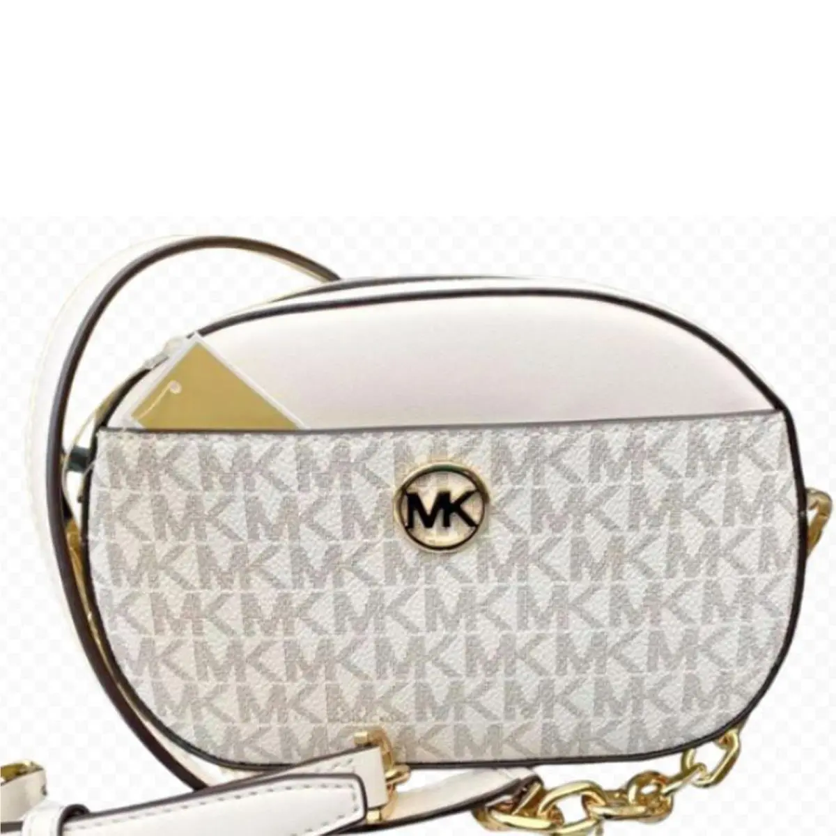 Michael Kors Jet Set Glam Small Oval Crossbody Bag Light Cream 35S3G8GC1B-ltcre