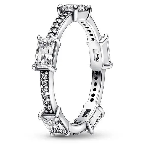 Pandora Rectangular Bars Sparkling Pave Ring 192397C01