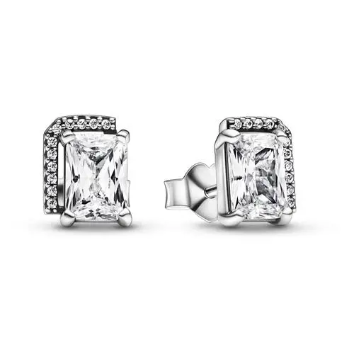 Rectangular Sparkling Halo Stud Earrings by Pandora