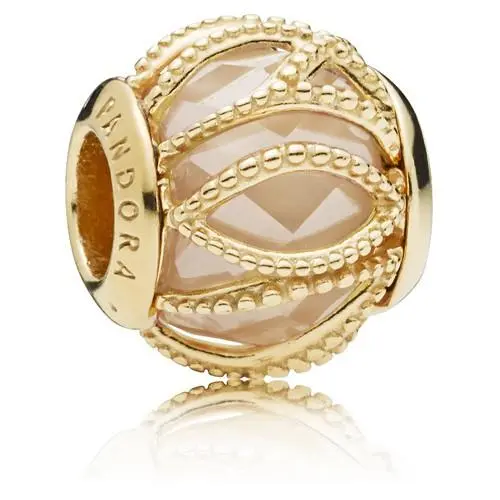 Pandora Abstract Charm in Pandora Shine with Encased Faceted Golden Coloured CZ