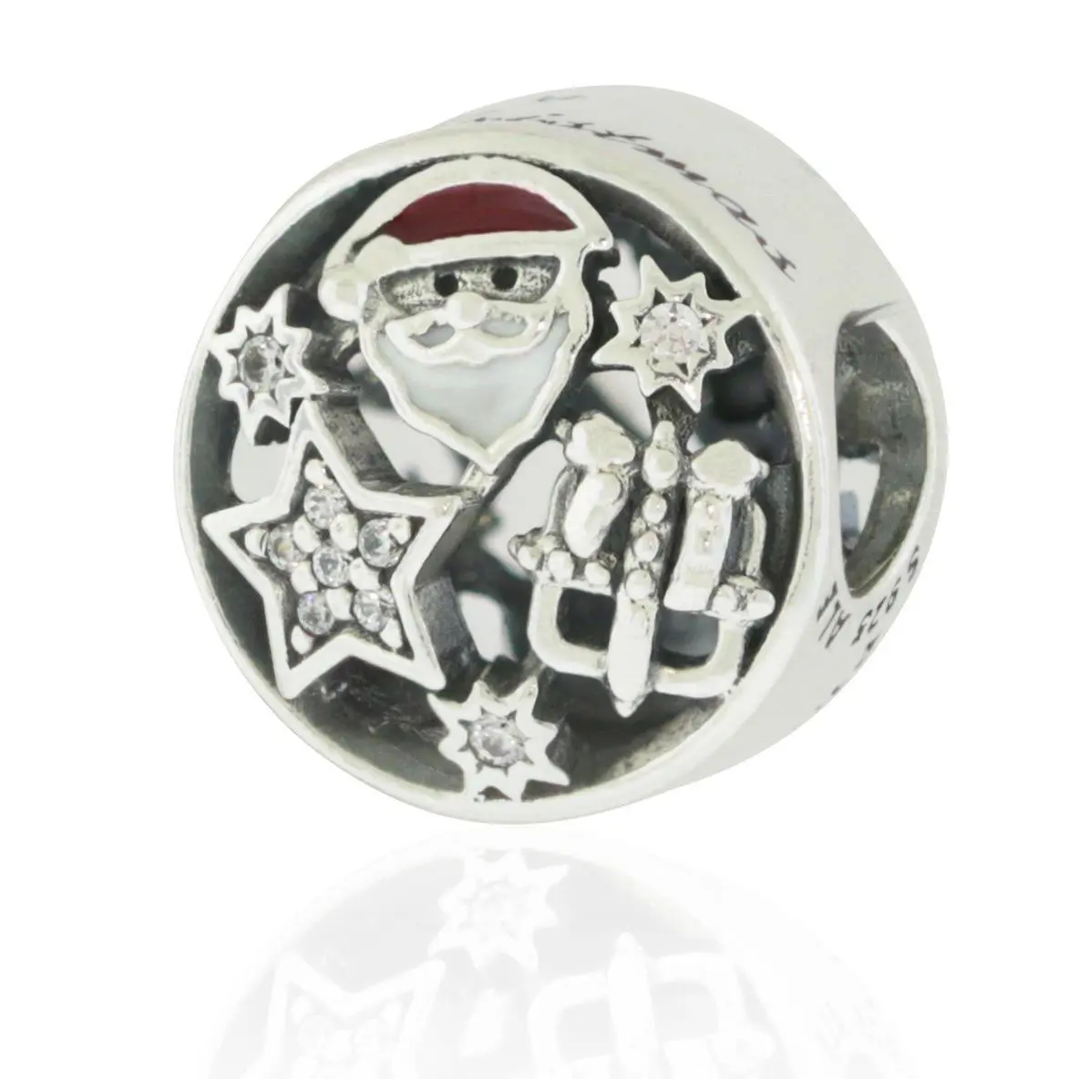 Pandora Silver Enamel Christmas Joy CZ Bead Charm - 796364CZ