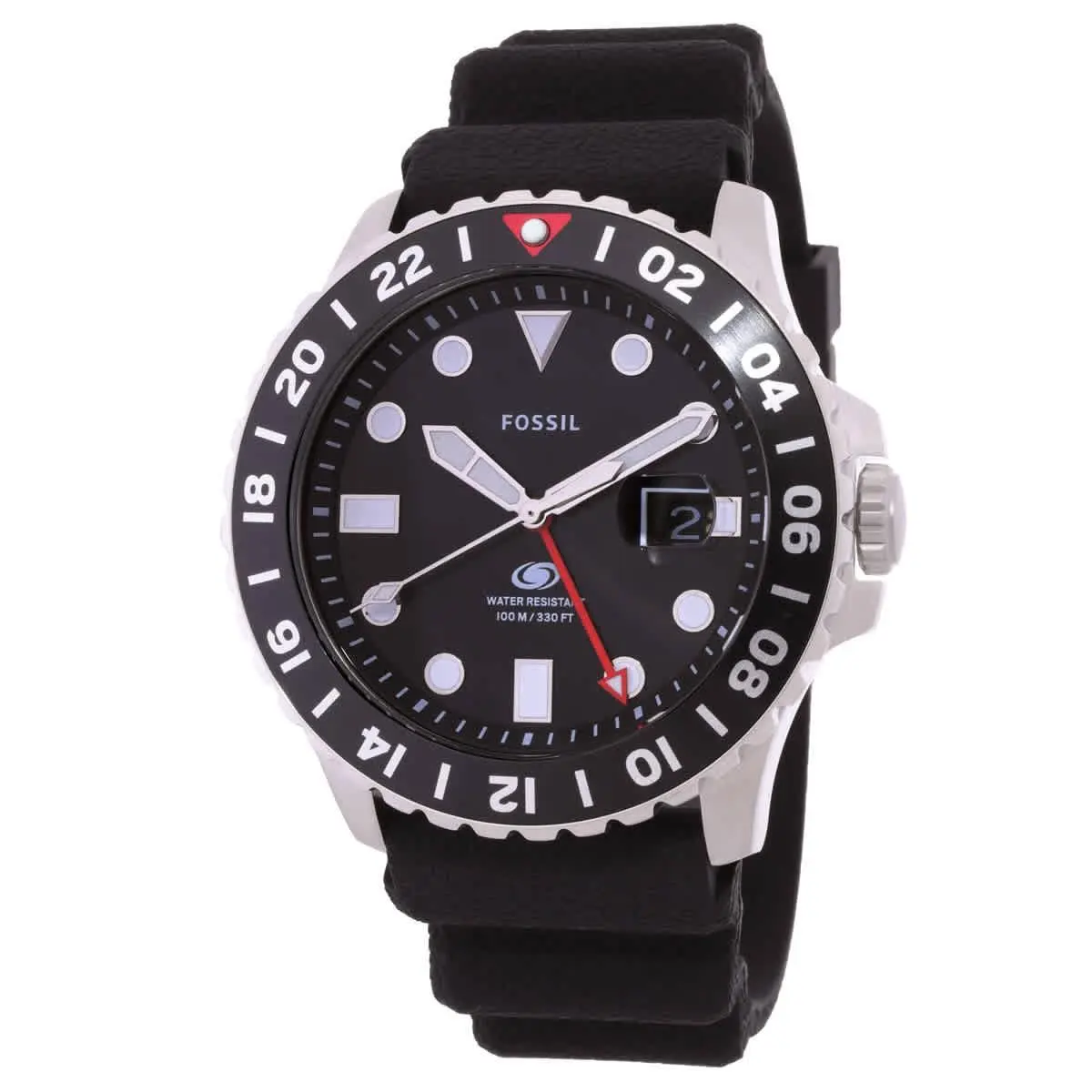 Fossil Blue Gmt Quartz Black Dial Men`s Watch FS6036