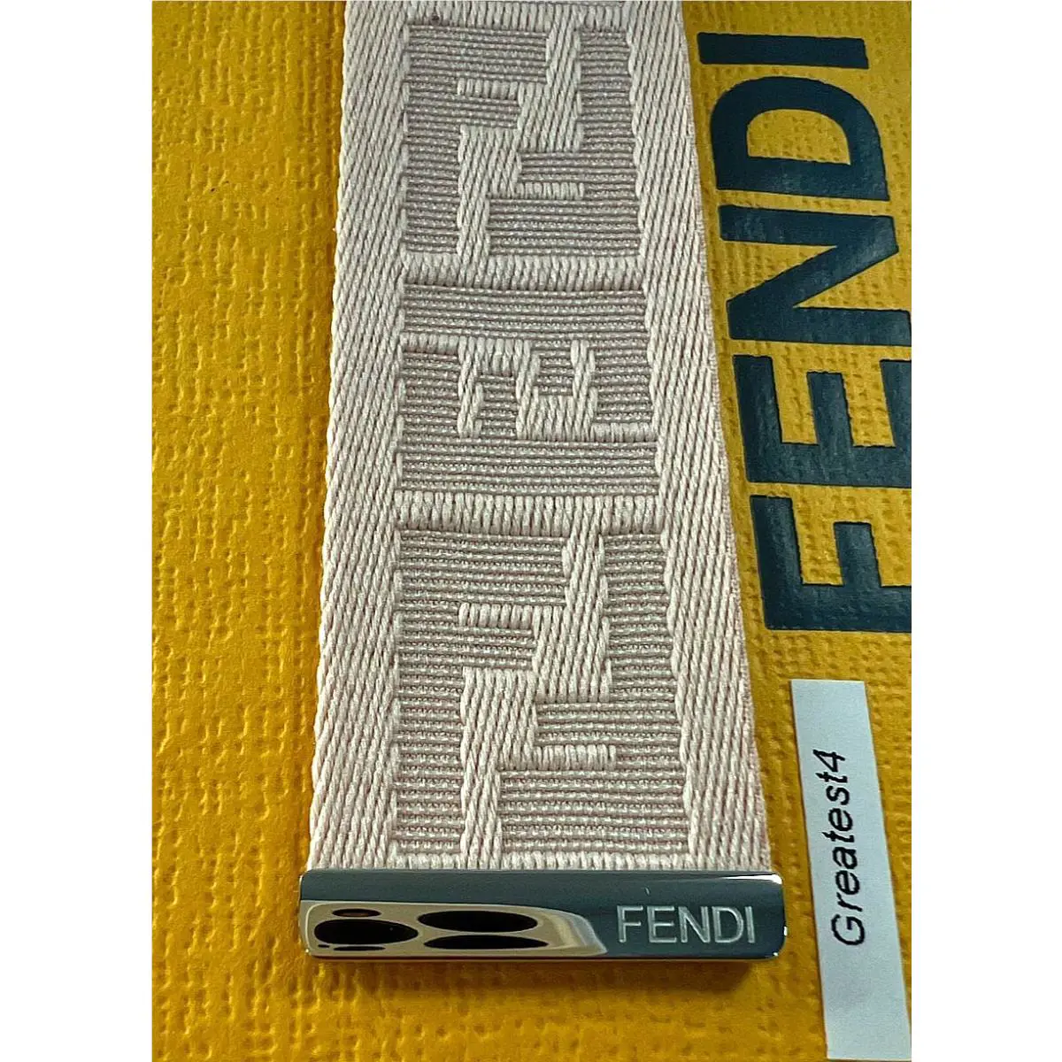 Fendi Zip-code Canvas Replacement Pastel Pink 30 MM Strap Only Ladies
