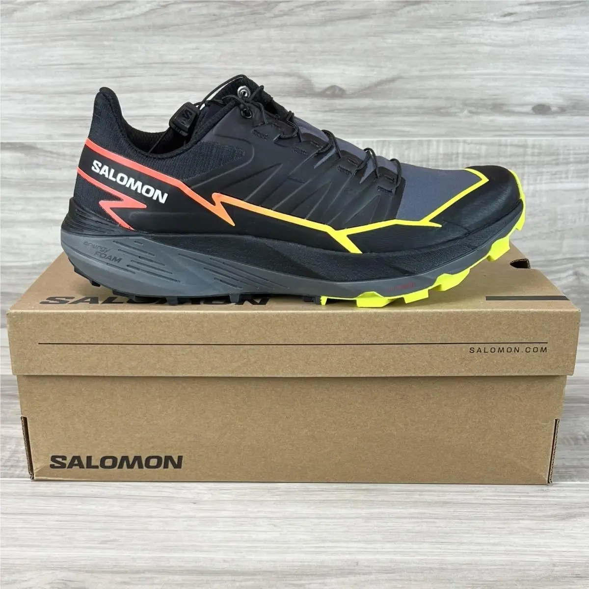 Salomon Thundercross Men`s Sz 11 Trail Running Shoe Black Yellow Orange 472954
