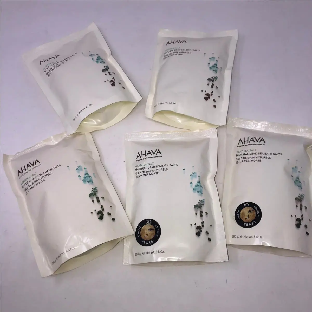 Lot Of 5 Ahava Israel Mineral Bath Salt From The Dead Sea 8.4 oz Each