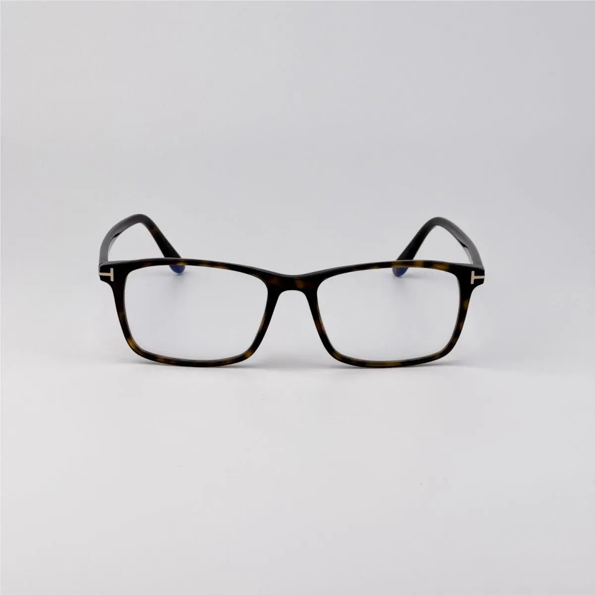 Tom Ford Men Eyeglasses Havana Blue Block Rectangular FT5584-B 052