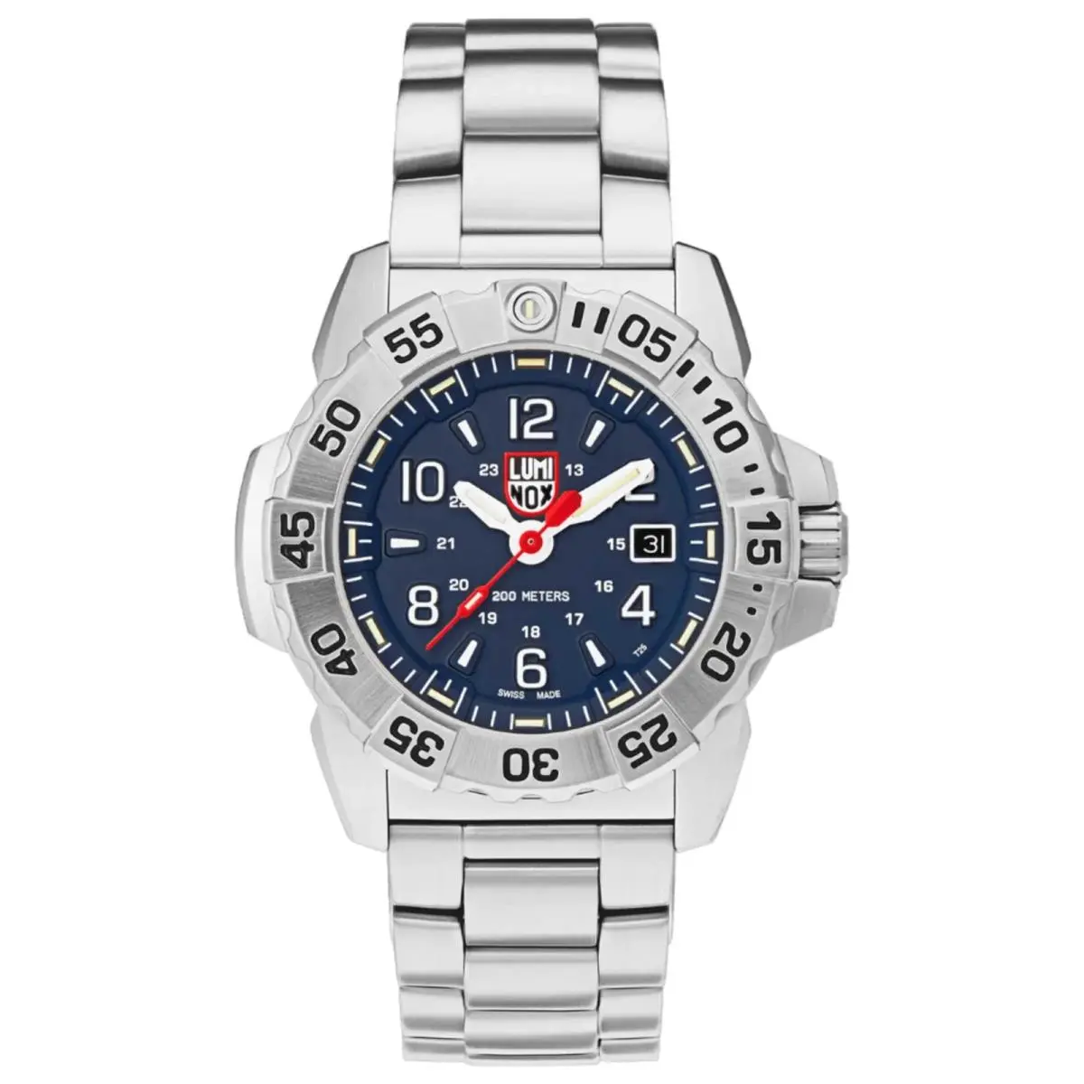 Luminox Navy Seal Rsc Blue Dial Men`s Quartz Watch - XS.3254 - Dial: Blue, Band: Silver, Bezel: Silver