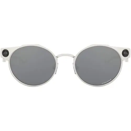 Oakley 0Oo6046 Deadbolt Round Sunglasses - Satin Chrome / Prizm Black - Satin Chrome/Prizm Black, lens__map: Black