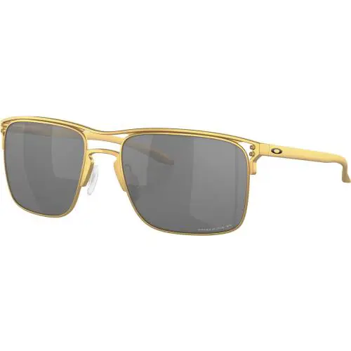 Oakley Unisex Holbrook Ti 0OO6048 Sunglasses - Satin Gold / Prizm Black - Satin Gold/Prizm Black Polarized, lens__map: Black
