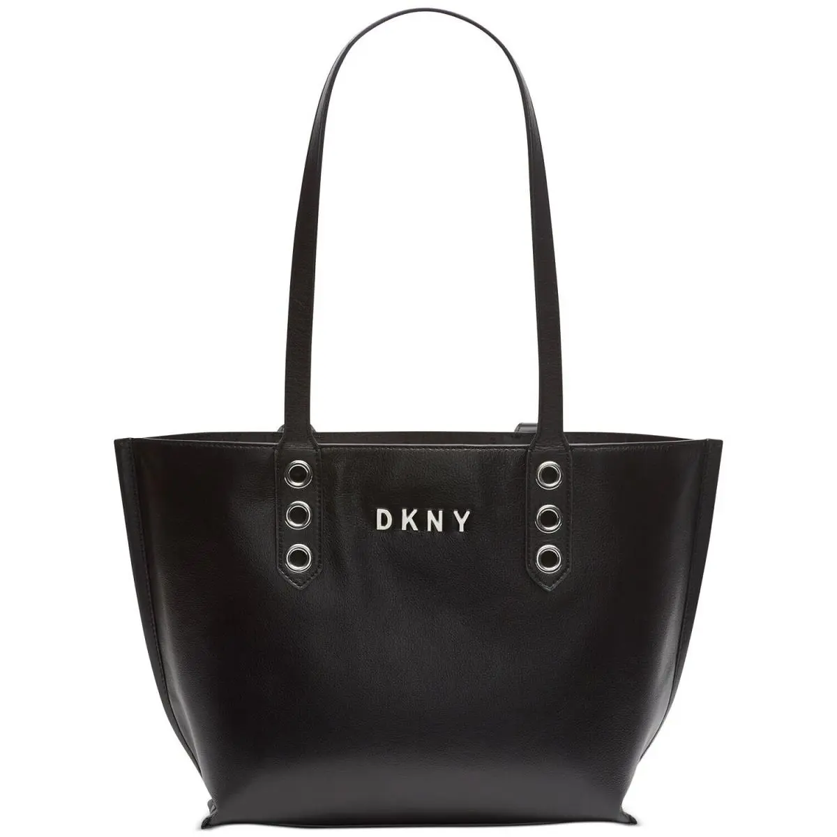 Dkny X3705 Duane North South Black Leather Tote Women`s Handbag