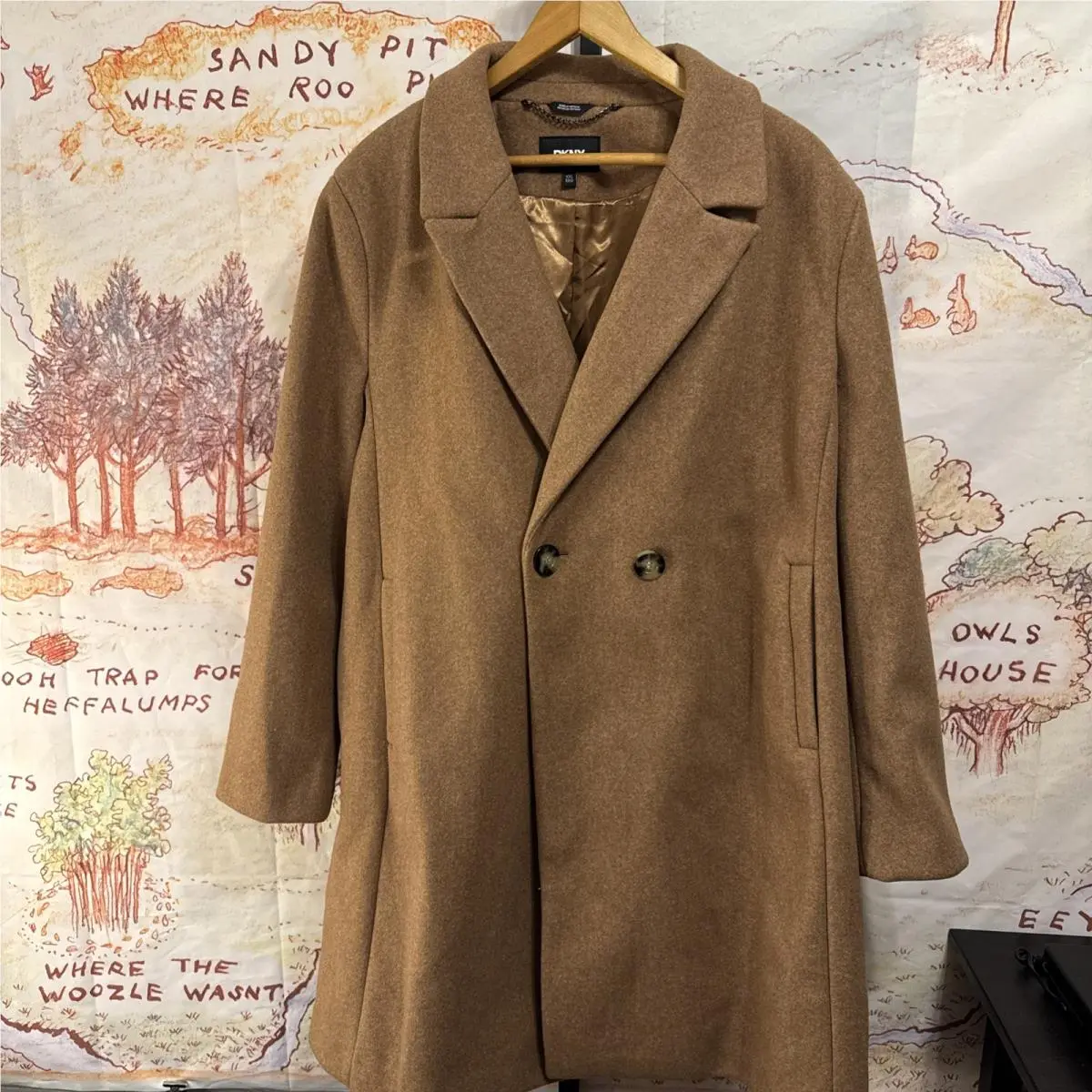 Dkny Women`s Wool Notched Lapel Fully Lined Fashion Coat. Size Xxl